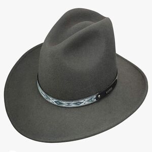 Stetson Men's Granger Crushable Wool Leather Hatband Western Cowboy Hat-Gray, S